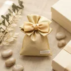 Bomboniera Sacchetto Oro Elegante con Fiocco