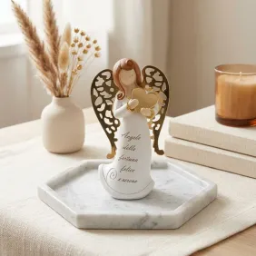 Bomboniera Prima Comunione e Cresima – Statuina Angelo della Fortuna Personalizzabile con Confezione