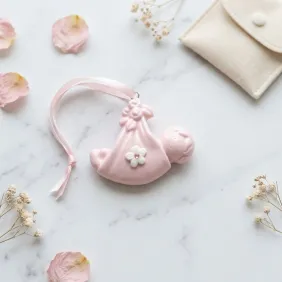 Bomboniera Fai da Te Nascita e Battesimo Bimba - Appendino Bebè in Fasce Rosa