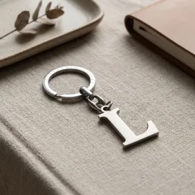 Portachiavi Lettera L in Metallo Cromato Silver per Bomboniere Fai da Te