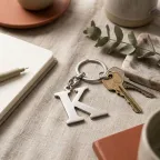 Portachiavi Lettera K in Metallo Cromato Silver – Bomboniera Fai da Te