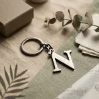 Portachiavi Lettera N in Metallo Cromato Silver – Bomboniera Fai da Te Personalizzata | Viale Magico Bomboniere