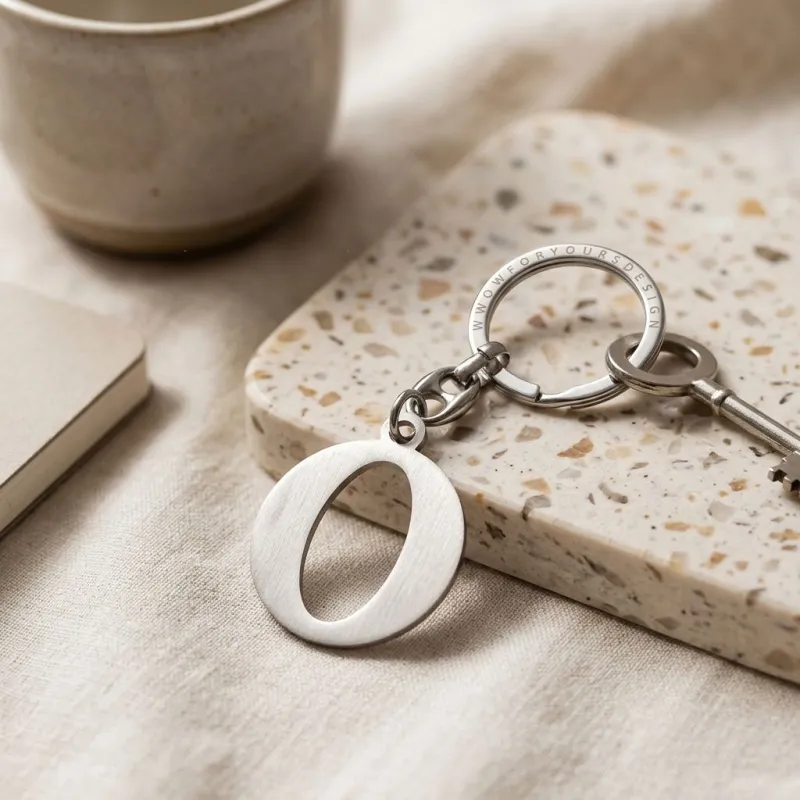 Portachiavi Lettera O in Metallo Cromato Silver – Bomboniera Fai da Te Economica ed Elegante