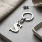 Portachiavi Iniziale Lettera "S" in Metallo Cromato Silver – Bomboniera Fai da Te Senza Confezione