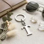 Portachiavi Lettera "T" in Metallo Cromato Silver | Bomboniera Fai da Te Elegante