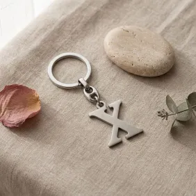 Portachiavi Lettera X in Metallo Silver | Bomboniera Fai da Te Iniziale