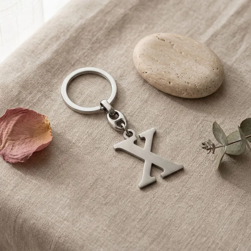 Portachiavi Lettera X in Metallo Silver | Bomboniera Fai da Te Iniziale
