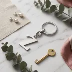 Portachiavi Iniziale Lettera Z in Metallo Cromato Silver – Bomboniera Fai da Te Senza Confezione