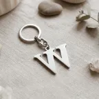 Portachiavi Lettera W in Metallo Cromato Silver – Bomboniera Fai da Te Elegante e Moderna