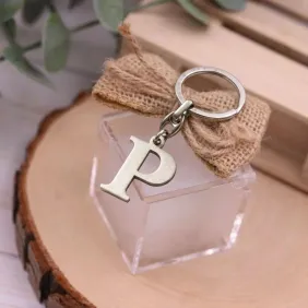 Plexiglass confezionato con portachiavi lettera "P" bomboniera