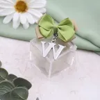 Bomboniera Portachiavi Lettera W in Metallo Cromato su Scatolina Cubo Plexiglass 5cm Personalizzabile