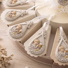 Torta Bomboniere Prima Comunione Bimbo con Pendaglio Goccia in Resina