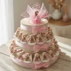 Torta Bomboniere Bimba Cagnolina in Resina con Confetti