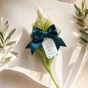 Bomboniera Tulipano Real Touch EDG – Personalizzabile con Fiocco, Confetti e Tag