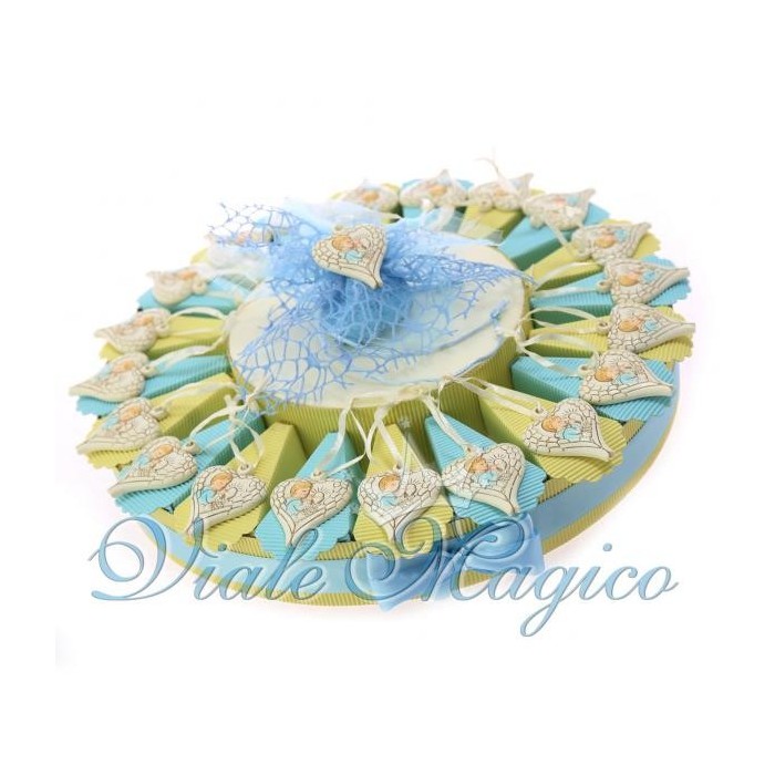 Torta Bomboniere Scatoline Portaconfetti Cuore Alato Comunione Bimbo