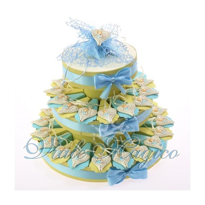 Torta Bomboniere Scatoline Portaconfetti Cuore Alato Comunione Bimbo