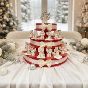 Bomboniera natalizia comunione e battesimo con angioletti