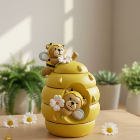 Bomboniera Orsetto Ape con Alveare – Salvadanaio in Scatola