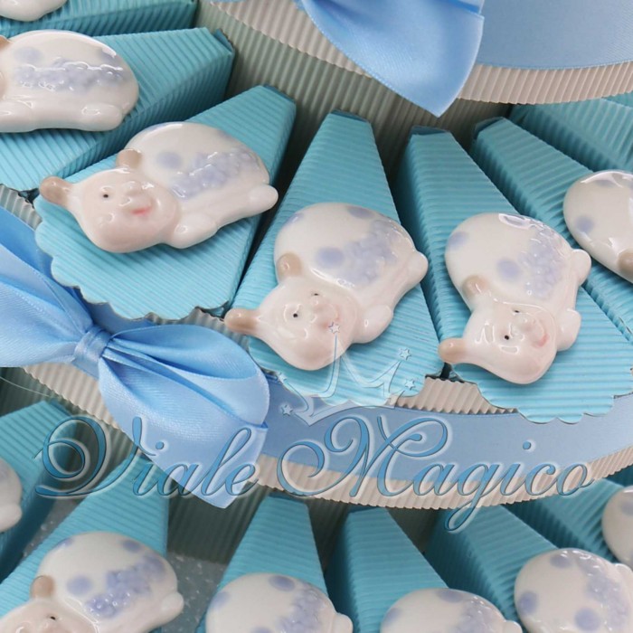 Torta Bomboniere Battesimo Nascita Magnete Coccinella Bimbo Porcellana Offerte