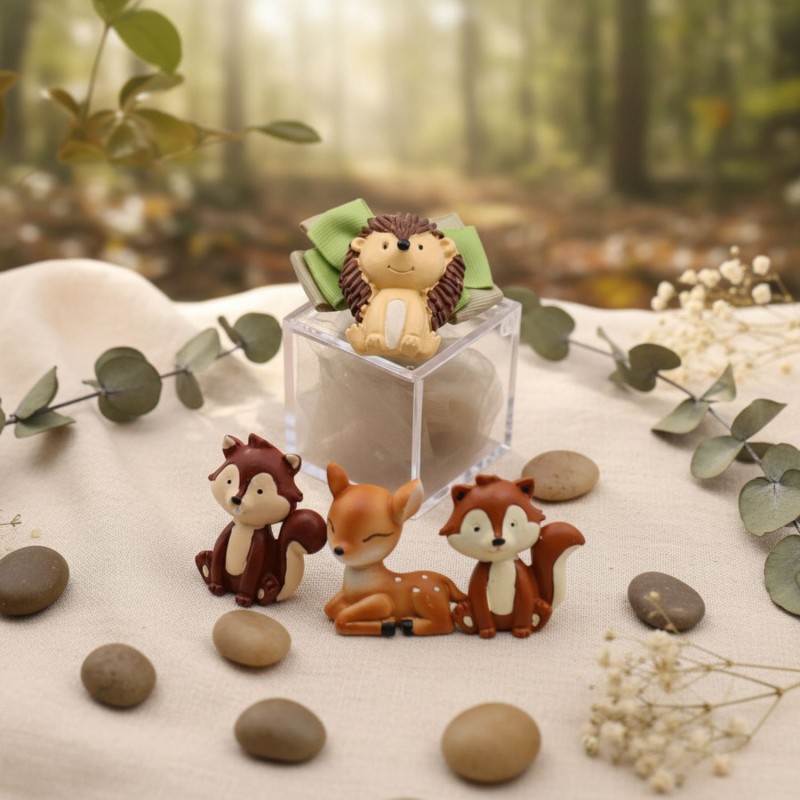 Magneti Animali Del Bosco Bomboniere Confezionate su Plexiglass