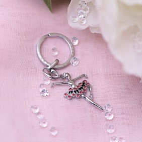Bomboniera Elegante Ciondolo Ballerina Strass Pink