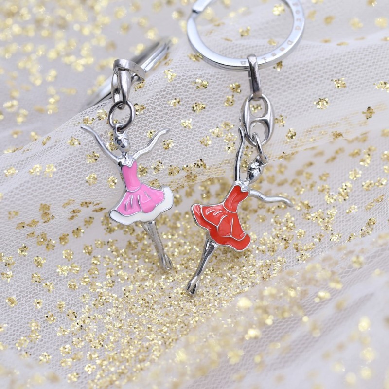 Bomboniere Compleanno Portachiave Ballerina Elegante Rosa