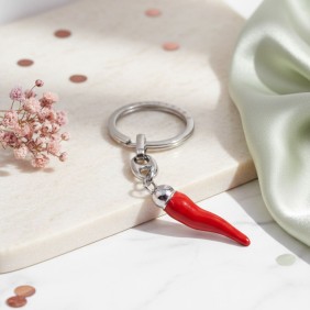 Portachiave portafortuna cornetto rosso idea regalo e bomboniera