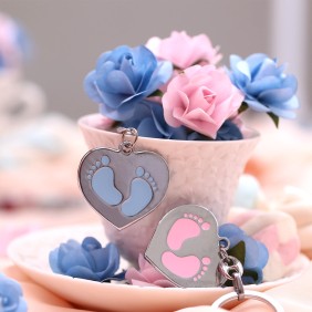 Piedini a Cuore Rosa Bomboniere Nascita Bimba