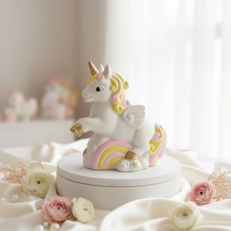 Statuina maxi unicorno bimba arcobaleno