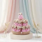 Sacchetti con Cuore su Torta Alzatina per Bimba Basic
