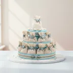 Torta Sacchetti Avorio con Cuore Celeste Basic