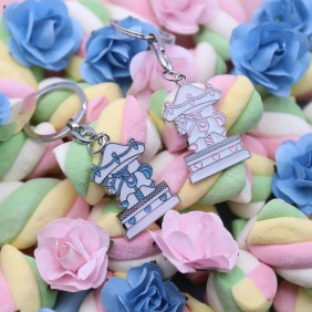 Portachiave Nascita Baby Carillon Rosa Bimba