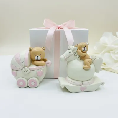 Bomboniera Confezionata in Scatola Da Cerimonia Orsetto Pimpante Bimba