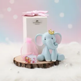 Salvadanaio Elefantino con corona Bomboniere Battesimo Confezionate dettagli rosa