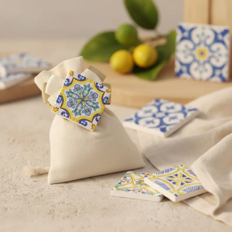 Maioliche Costiera Amalfitana Bomboniere Confezionate su sacchetto