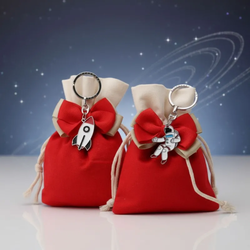 Portachiave Navicella e Astronauta Bomboniere con Sacchetto