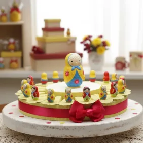Matrioske Colorate Torta Bomboniera Statuina