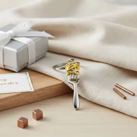 forchetta silver con spaghetti dorati