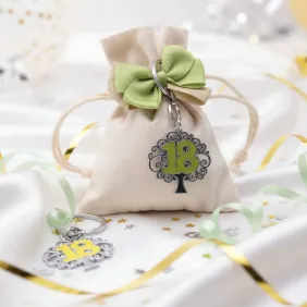 Portachiave Albero della vita n°18 bomboniere confezionate su Sacchetto