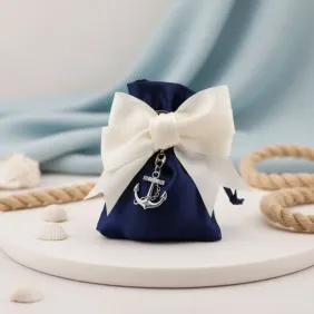 Bomboniera portachiavi Ancora con Catena confezionata su sacchetto