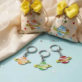 Portachiave Pianeti colorati Bomboniere Sacchetto Confezionate