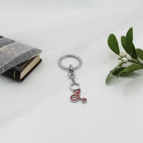 Ciondolo Laurea Infermieristica Mini Stetoscopio Rosso
