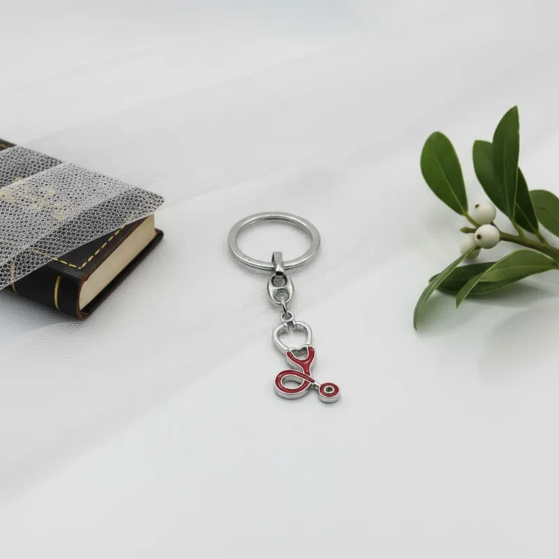 Ciondolo Laurea Infermieristica Mini Stetoscopio Rosso