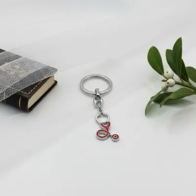 Ciondolo Laurea Infermieristica Mini Stetoscopio Rosso