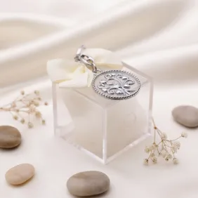 Portachiavi albero della vita confezionato su plexiglass stile elegante e minimal. perfetto per ogni evento