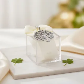 Portachiave Albero della vita Farfalle Bomboniere Confezionate su Plexiglass