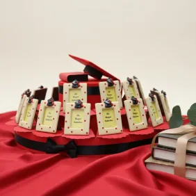 Portafoto Cappello Laurea con Pois Torta Bomboniere Laurea