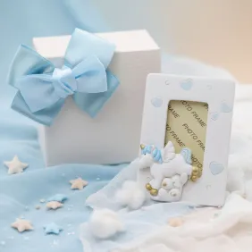 Unicorno Fantasy Bimbo sfumato celeste Portafoto