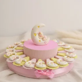 Dolce Bambina che dorme sulla Luna Magnete