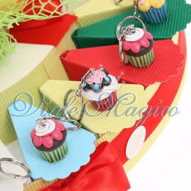 Bomboniere Alzatina Torta Confetti con Portachiave Dolcetto Compleanno Offerta